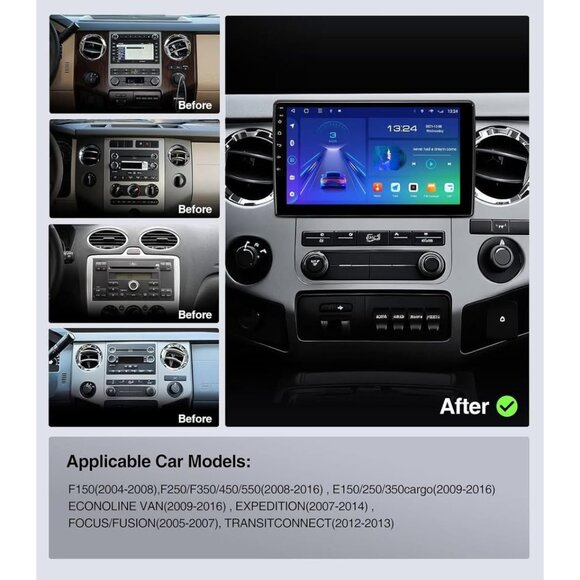 Ford F150 04-08/F250 2008-16: 10" Touch Radio w/ CarPlay & Android Auto - Picture 4 of 8
